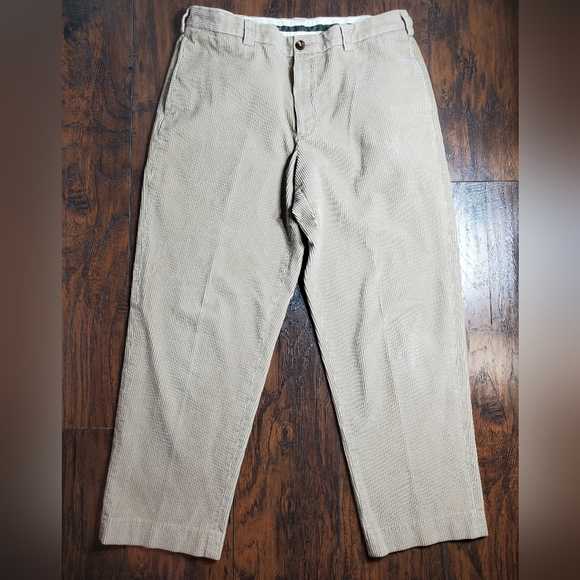 L.L. BEAN Corduroy Men’s Tan Khaki Pants sz 36 x 28 - Picture 1 of 9